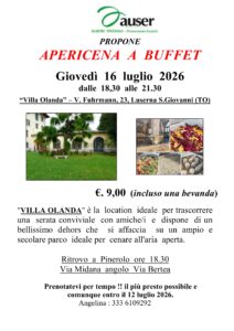 APERICENA del GIOVEDI’ A VILLA OLANDA (TORRE PELLICE) – Auser Insieme Pinerolo A.P.S.